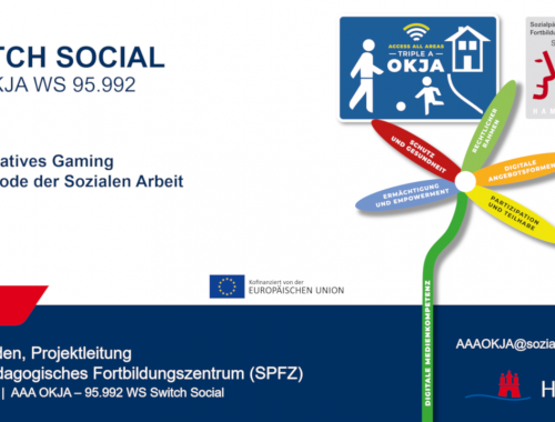 Titelblatt des Workshops Switch Social Kollaboratives Gaming als Methode der Sozialen Arbeit am SPFZ Hamburg