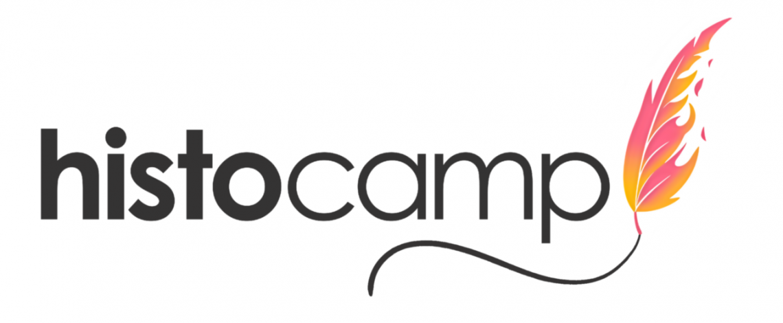 Das Logo des histocamp 2026 zeigt eine Feder wie eine Flamme oder Fackel