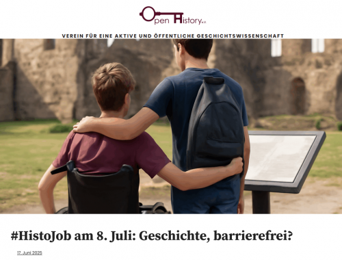 Titelbild des meines Blogbeitrags für Open History zur Vorstellung des Themas Barrierefreiheit und Geschichte
