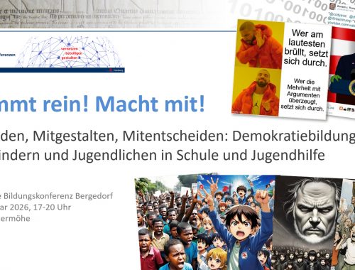 Titel Vortrag Kommt rein macht mit Demokratiebildung RBK Bergedorf